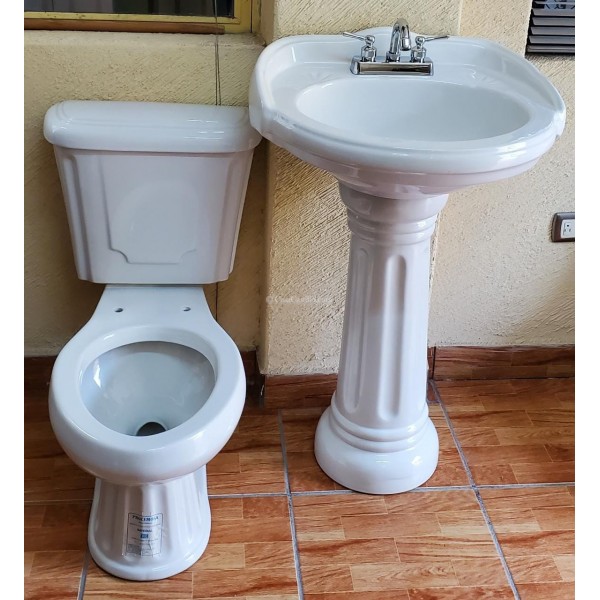 Mexican Roman Style ELONGATED TOILET Pure White